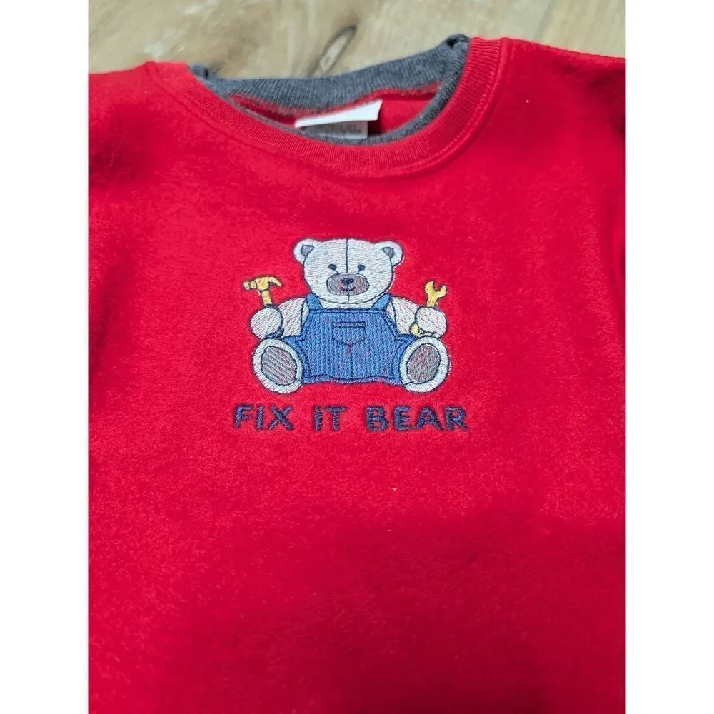 Vintage Carter’s Playwear “Fix It Bear” Sweatshirt | NOS w/ Tags | 12–18 Months